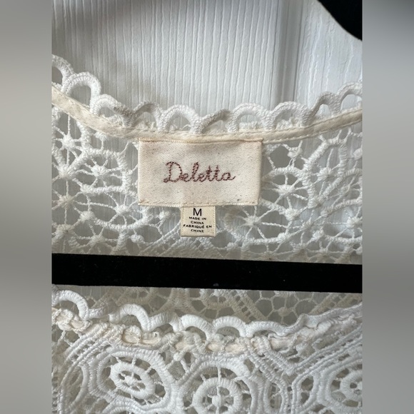 Anthropologie Deletta crocheted lace white blouse - Picture 5 of 6